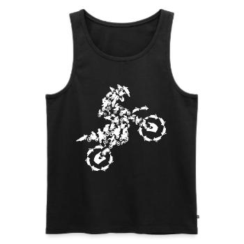 Motocross Silhouette - Männer Premium Bio Tank Top - Schwarz - Vorne - Michal (187cm)