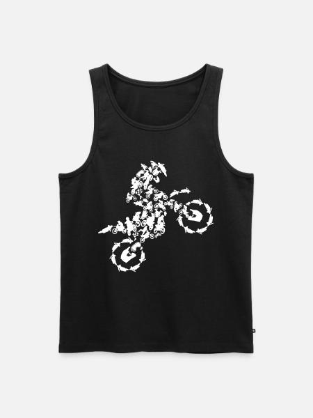 Motocross Silhouette - Männer Premium Bio Tank Top - Schwarz