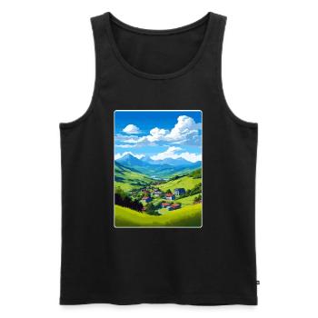 La Savoie France Affiche de voyage Peinture Souvenir WPA - Débardeur bio Premium Homme - noir - Devant - Michal (187cm)