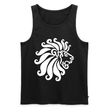 Lion blanc - Débardeur bio Premium Homme - noir - Devant - AI Model Male 178 light (178cm)