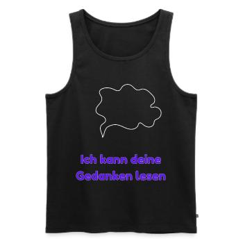 Ich kann deine Gedanken lesen - Männer Premium Bio Tank Top - Schwarz - Vorne - AI Model Male 178 light (178cm)