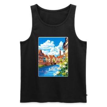 Straßburg Frankreich Reiseposter Souvenir Farbe WPA - Männer Premium Bio Tank Top - Schwarz - Vorne - Michal (187cm)