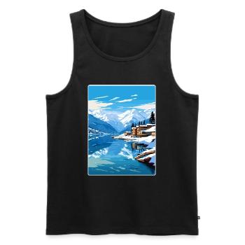Zell Am See Salzbourg Affiche de voyage Souvenir WPA - Débardeur bio Premium Homme - noir - Devant - Michal (187cm)