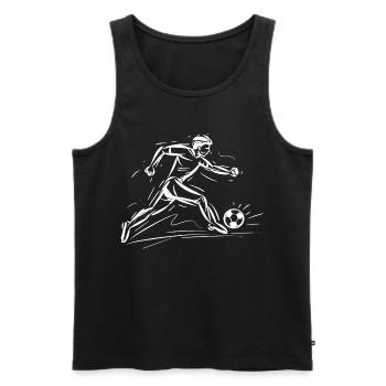 Soccer Player Graphic - Men's Premium Organic Tank Top - black - Front - AI Model Male 178 light (178cm)