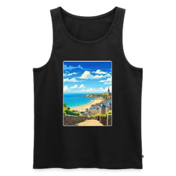 Saint Malo France Travel Poster Souvenir Paint WPA - Men's Premium Organic Tank Top - black - Front - Michal (187cm)