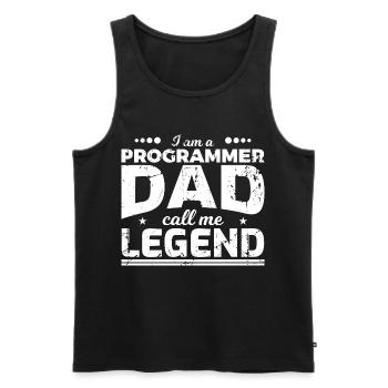 Coder Dad - Men's Premium Organic Tank Top - black - Front - AI Model Male 178 light (178cm)
