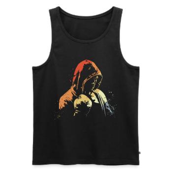 Retro Kickboxen - Männer Premium Bio Tank Top - Schwarz - Vorne - AI Model Male 178 light (178cm)