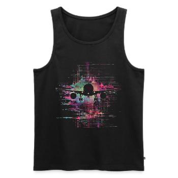 Flugzeuge 90er Jahre - Männer Premium Bio Tank Top - Schwarz - Vorne - AI Model Male 178 light (178cm)