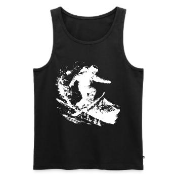 Snowboarder Drawing - Men's Premium Organic Tank Top - black - Front - AI Model Male 178 light (178cm)