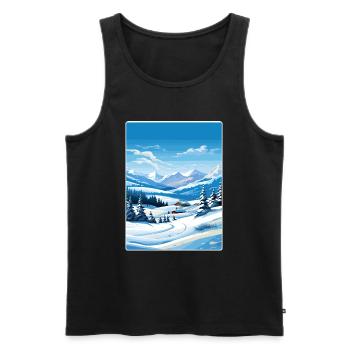 Alpes françaises France Affiche de voyage Souvenir Paint WP - Débardeur bio Premium Homme - noir - Devant - Michal (187cm)