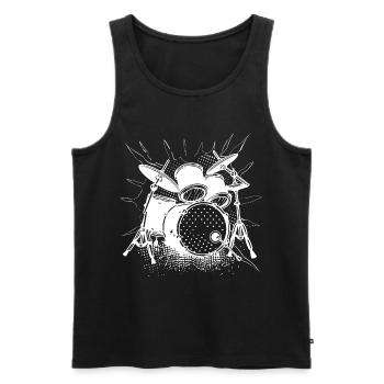 Drums Graphics - Men's Premium Organic Tank Top - black - Front - Michal (187cm)