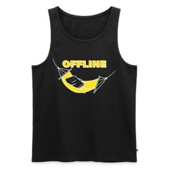 OFFLINE - Männer Premium Bio Tank Top - Schwarz - Vorne - AI Model Male 178 light (178cm)