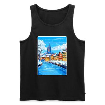Straßburg Frankreich Reiseposter Souvenir Farbe WPA - Männer Premium Bio Tank Top - Schwarz - Vorne - Michal (187cm)