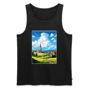 Odenwald Allemagne Affiche de voyage Peinture souvenir WPA - Débardeur bio Premium Homme - noir - Devant - Michal (187cm)