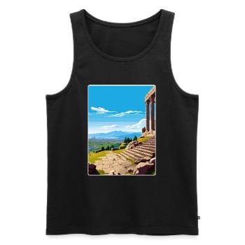 Pergame Turquie Ville Voyage Poster Souvenir WPA - Débardeur bio Premium Homme - noir - Devant - Michal (187cm)