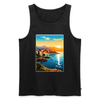 Antalya Turkey Travel Poster Souvenir Painting WPA - Men's Premium Organic Tank Top - black - Front - Michal (187cm)