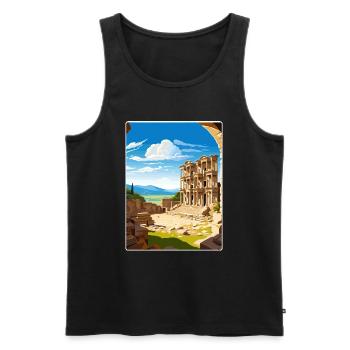 Ephesus Türkei Reise Poster Souvenir Malerei WPA - Männer Premium Bio Tank Top - Schwarz - Vorne - Michal (187cm)