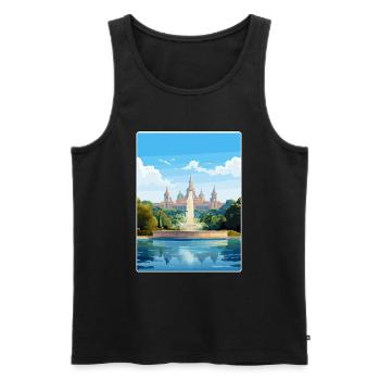 Barcelona Spanien Reise Poster Souvenir Farbe WPA - Männer Premium Bio Tank Top - Schwarz - Vorne - Michal (187cm)