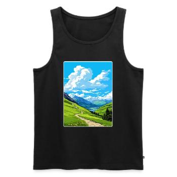 Stilfser Joch Italien Reise Poster Souvenir Malerei WPA - Männer Premium Bio Tank Top - Schwarz - Vorne - Michal (187cm)