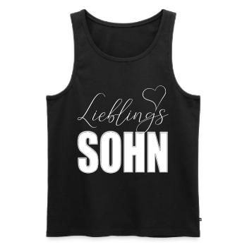 Lieblingssohn mit Herz - Männer Premium Bio Tank Top - Schwarz - Vorne - Michal (187cm)