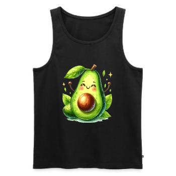 Avocado Funny Positive Optimism Gift - Men's Premium Organic Tank Top - black - Front - Michal (187cm)