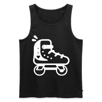 patins à roulettes style dessin animé - Débardeur bio Premium Homme - noir - Devant - Michal (187cm)