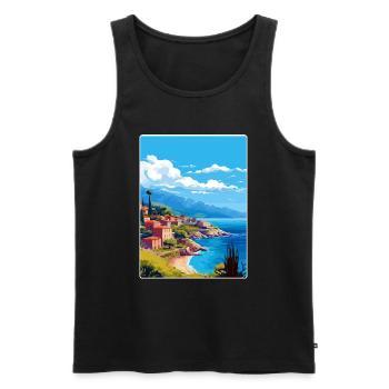 Kefalonia Griechenland Reise Poster Souvenir Farbe WPA - Männer Premium Bio Tank Top - Schwarz - Vorne - Michal (187cm)