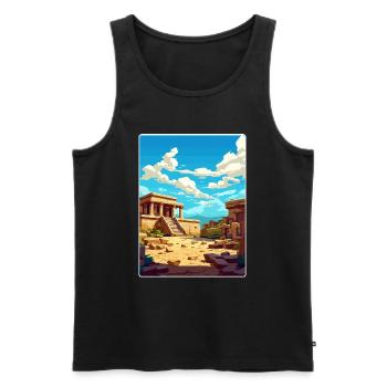 Knossos Palace Greece Travel Poster Souvenir WPA - Men's Premium Organic Tank Top - black - Front - AI Model Male 178 light (178cm)