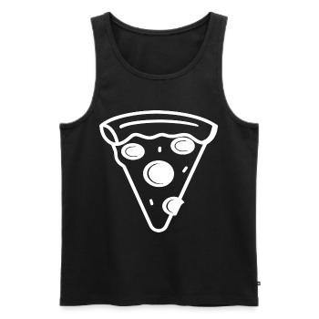 Pizza Slice Line Art - Men's Premium Organic Tank Top - black - Front - AI Model Male 178 light (178cm)