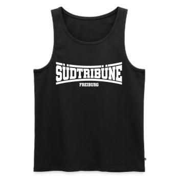 Südtribüne Freiburg | Farbe änderbar - Männer Premium Bio Tank Top - Schwarz - Vorne - Michal (187cm)