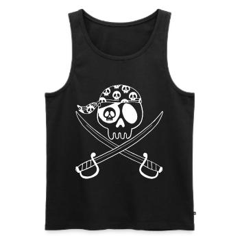 Pirate Skull (White) - Men's Premium Organic Tank Top - black - Front - AI Model Male 178 light (178cm)