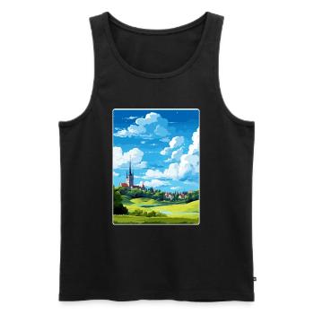 Hunsrück Deutschland Reise Poster Souvenir Farbe WPA - Männer Premium Bio Tank Top - Schwarz - Vorne - Michal (187cm)