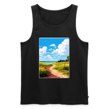 Dahme Heideseen Deutschland Reiseposter Souvenir WPA - Männer Premium Bio Tank Top - Schwarz - Vorne - Michal (187cm)