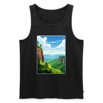 Elbsandsteingebirge Deutschland Reiseposter WPA - Männer Premium Bio Tank Top - Schwarz - Vorne - AI Model Male 178 light (178cm)
