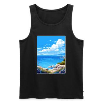 Îles Saroniques Grèce Affiche de voyage Souvenir WPA - Débardeur bio Premium Homme - noir - Devant - Michal (187cm)
