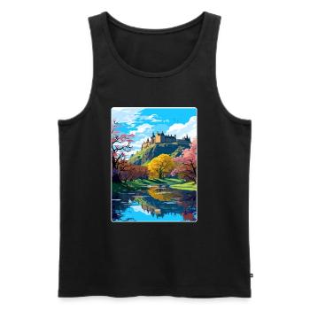 Édimbourg Ecosse Affiche de voyage Souvenir Paint WP - Débardeur bio Premium Homme - noir - Devant - Michal (187cm)