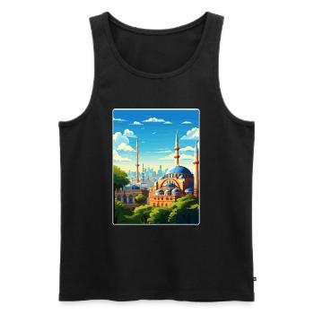 Istanbul Türkei Reise Poster Souvenir Farbe WPA - Männer Premium Bio Tank Top - Schwarz - Vorne - Michal (187cm)