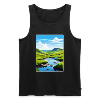 Peak District Vereinigtes Königreich Großbritannien Reiseplakat WPA - Männer Premium Bio Tank Top - Schwarz - Vorne - Michal (187cm)