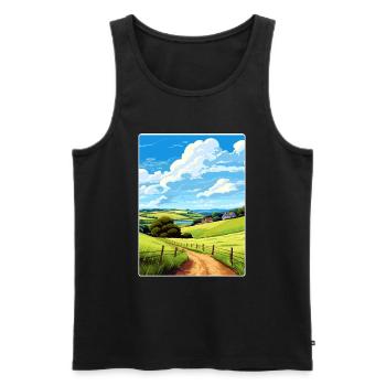 Lerryn Cornwall England Travel Poster Souvenir WPA - Men's Premium Organic Tank Top - black - Front - AI Model Male 178 light (178cm)