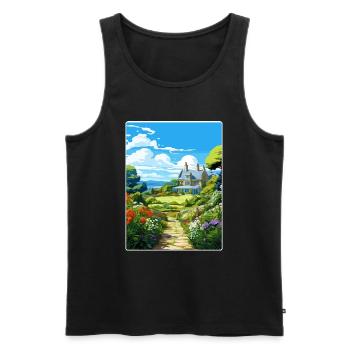 Glendurgan Gardens England Reise Poster Souvenir - Männer Premium Bio Tank Top - Schwarz - Vorne - Michal (187cm)