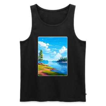 Lake Arrowhead Kalifornien Reise Poster Souvenir - Männer Premium Bio Tank Top - Schwarz - Vorne - Michal (187cm)