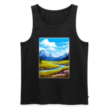 Glacier County Montana Reiseposter Souvenir WPA - Männer Premium Bio Tank Top - Schwarz - Vorne - AI Model Male 178 light (178cm)