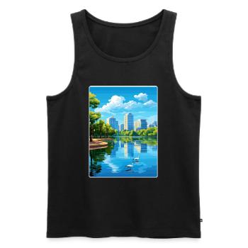 Orlando Beach Florida City Affiche de voyage souvenir - Débardeur bio Premium Homme - noir - Devant - Michal (187cm)