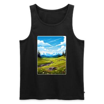 Denali National Park Alaska Travel Poster Souvenir - Men's Premium Organic Tank Top - black - Front - Michal (187cm)