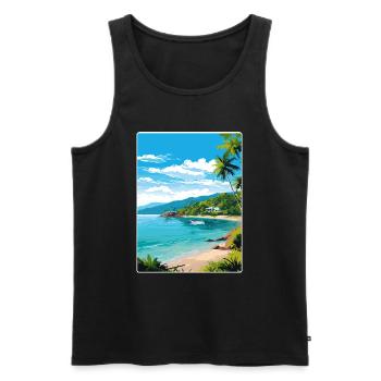 Phuket Thaïlande Affiche de voyage thaïlandaise Souvenir WPA - Débardeur bio Premium Homme - noir - Devant - Michal (187cm)