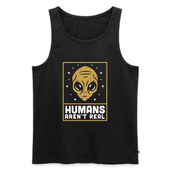 Alien Alien Space Humans A'rent Real - Men's Premium Organic Tank Top - black - Front - Michal (187cm)