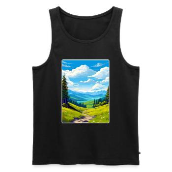 Great Smoky Mountains National Park Travel Poster - Men's Premium Organic Tank Top - black - Front - Michal (187cm)