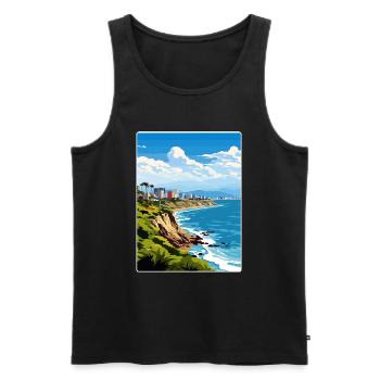 Lima Peru Reise Poster Souvenir Postkarte Malerei - Männer Premium Bio Tank Top - Schwarz - Vorne - AI Model Male 178 light (178cm)
