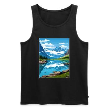 Gletscher-Nationalpark Reiseposter Souvenir WPA - Männer Premium Bio Tank Top - Schwarz - Vorne - Michal (187cm)