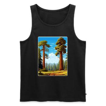 Sequoia Nationalpark Kalifornien Reiseposter WPA - Männer Premium Bio Tank Top - Schwarz - Vorne - Michal (187cm)